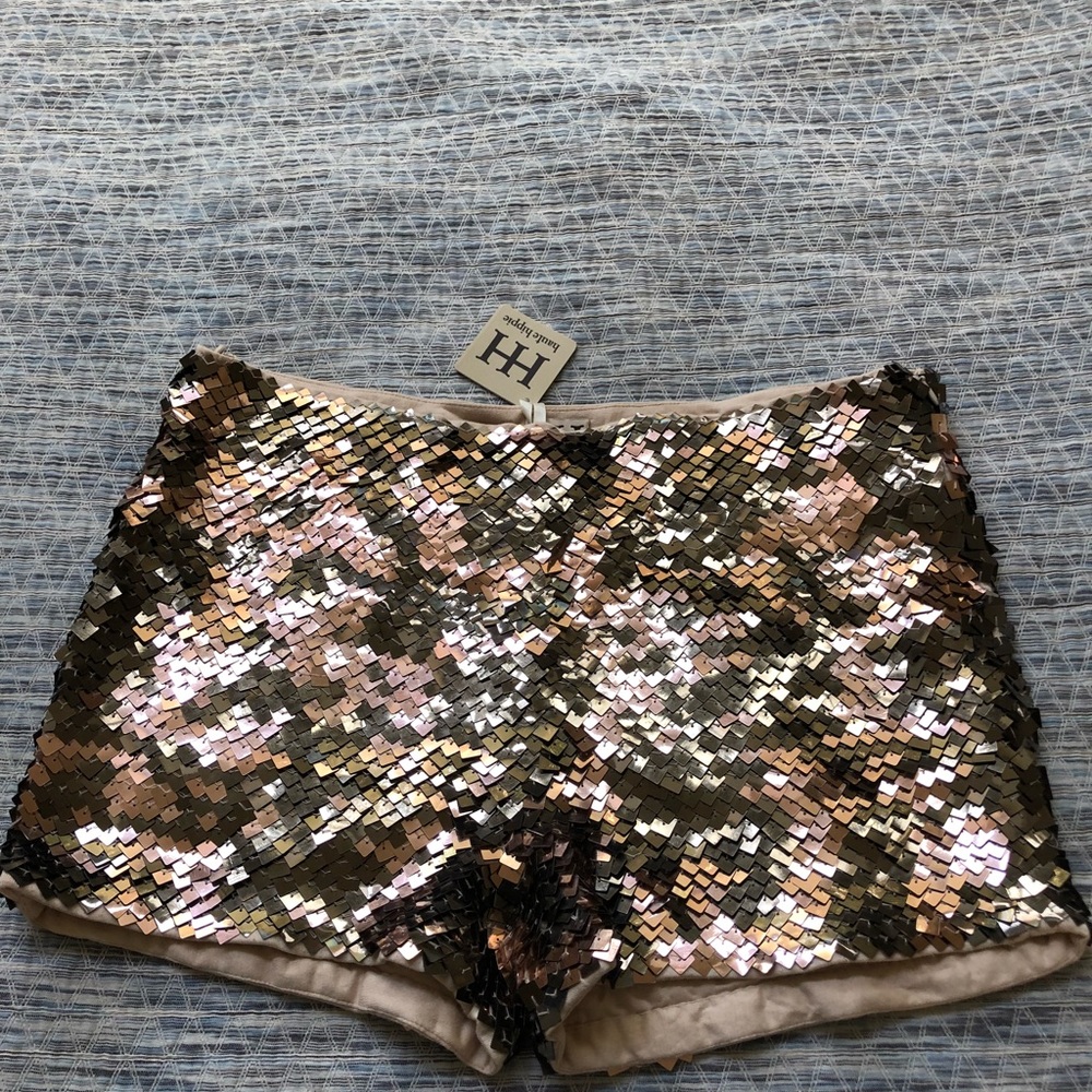 Haute Hippie Square Sequin Shorts size M